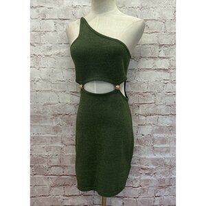 Runaway RNWY Sydney Womens Normani One Shoulder Mini Dress Size US M Green